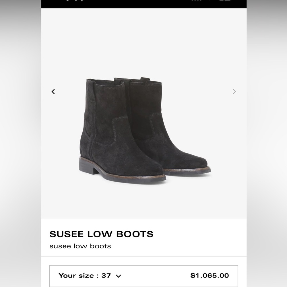 Isabel Marant Black Suede Susee Ankle Boots